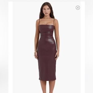 House of CB Burgundy Midi Dress